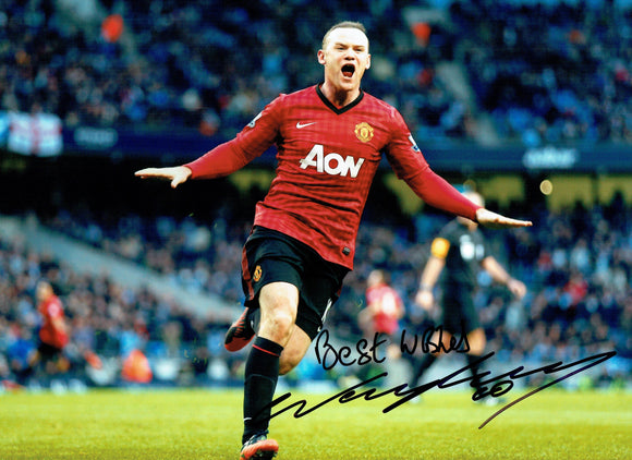 Wayne Rooney - Manchester United - 16 x 12 Autographed Picture