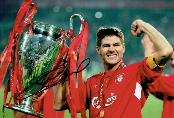 Steven Gerrard - Liverpool - Champions League Winner - 16 x 12 Autographed Picture