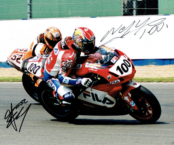 Neil Hodgson & James Tosleland - World Super-Bikes - 2003 season - 12 x 10 Autographed Picture