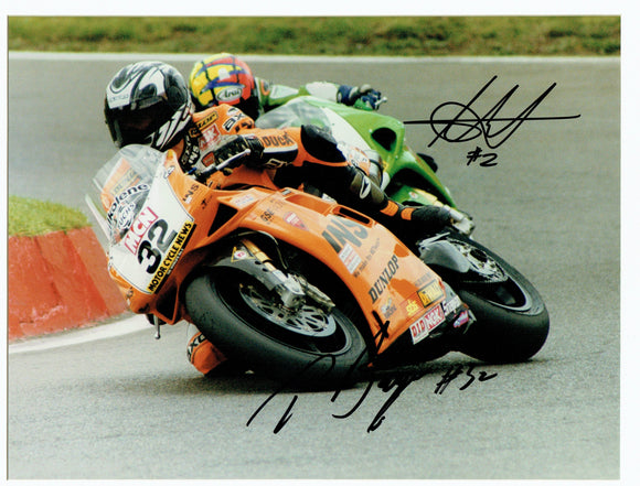 Chris Walker & Troy Bayliss - World Superbikes - 16 x 12 Autographed Picture