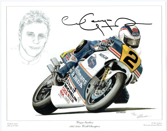 Wayne Gardner - Moto GP - 16 x 12 Autographed Print.