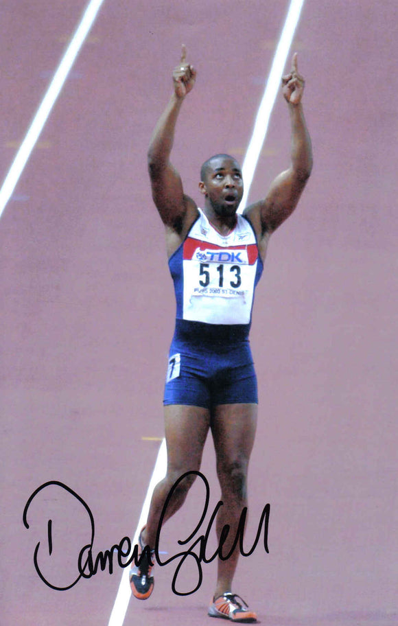 Darren Campbell M.B.E - Olympic Champion - 10 x 8 Autographed Picture
