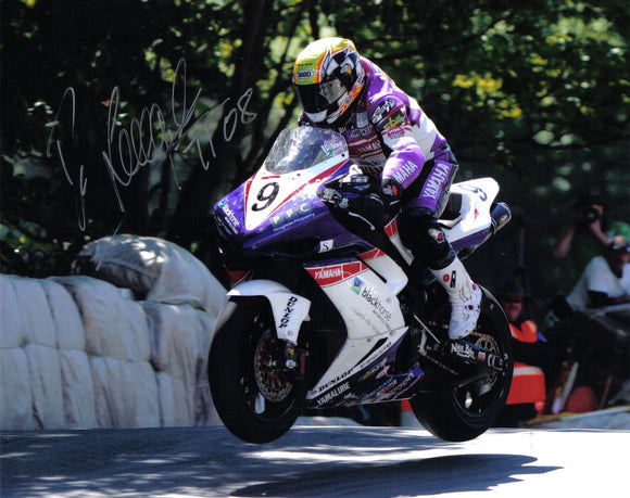 Ian Lougher - Ballaugh Bridge - TT 2008 - 10 x 8 Autographed Picture