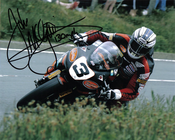 John McGuinness - Bungalow - TT 2007 - 16 x 12 Autographed Picture