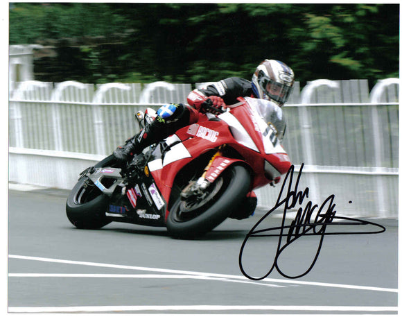 John McGuinness - Braddan Bridge - TT 2005 - 10 x 8 Autographed Picture