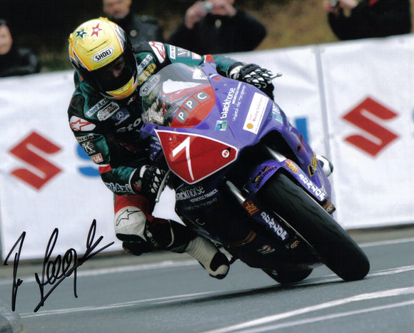 Ian Lougher - Quarter Bridge - TT 2007 - 10 x 8 Autographed Picture